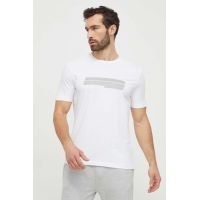 BOSS Green tricou bărbați, culoarea alb, cu imprimeu 50513004