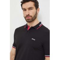 BOSS Green tricou polo bărbați, culoarea negru, cu imprimeu 50506193