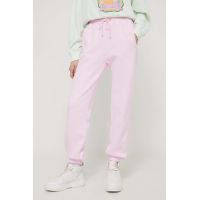 Abercrombie & Fitch pantaloni de trening culoarea roz, neted
