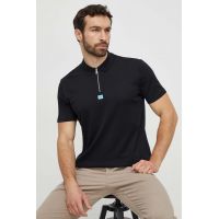 HUGO polo de bumbac culoarea negru, uni 50509866