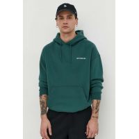 Abercrombie & Fitch bluza barbati, culoarea verde, cu glugă, cu imprimeu