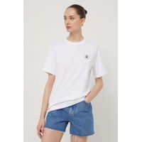 Converse tricou din bumbac culoarea bej, cu imprimeu