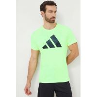 adidas Performance tricou de alergare Run It culoarea verde, cu imprimeu IN0078