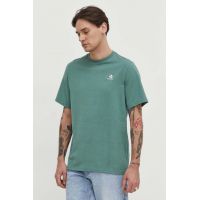 Converse tricou din bumbac culoarea verde, neted