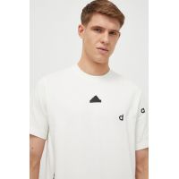 adidas tricou din bumbac bărbați, culoarea bej, cu imprimeu  IS1992