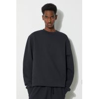 A-COLD-WALL* hanorac de bumbac Essential Crewneck bărbați, culoarea negru, cu imprimeu, ACWMW176