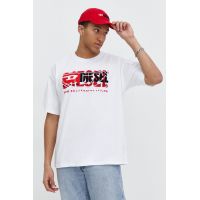 Diesel tricou din bumbac bărbați, culoarea alb, cu imprimeu A12147.0PATI