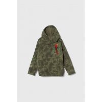 Abercrombie & Fitch bluza copii culoarea verde, cu glugă, modelator
