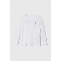Abercrombie & Fitch longsleeve copii culoarea alb, cu imprimeu
