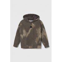 adidas bluza copii culoarea gri, cu glugă, modelator