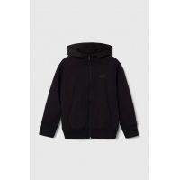 adidas bluza copii culoarea negru, cu glugă, neted