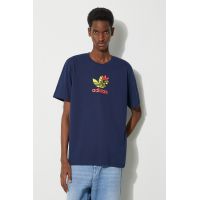 adidas Originals tricou din bumbac bărbați, culoarea bleumarin, cu imprimeu IS0233