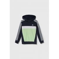 adidas bluza copii culoarea verde, cu glugă, cu imprimeu