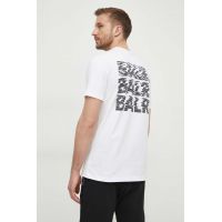 BALR. tricou din bumbac barbati, culoarea alb, cu imprimeu
