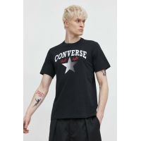 Converse tricou din bumbac culoarea negru, cu imprimeu