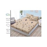 Husa Finet cu Elastic En-Gros, pentru Pat Dublu, 180 x 200 cm, 2 Fete de Perna, Crem