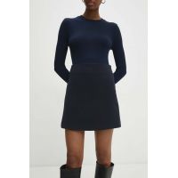 Answear Lab fusta culoarea albastru marin, mini, evazati