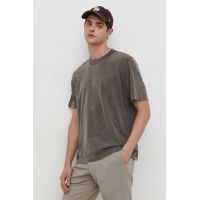 Abercrombie & Fitch tricou din bumbac barbati, culoarea verde, neted