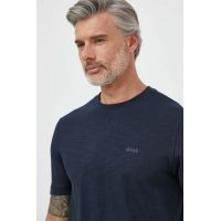 BOSS Orange tricou din bumbac bărbați, culoarea bleumarin, melanj 50511158