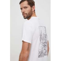 Columbia tricou din bumbac Rockaway River bărbați, culoarea alb, cu imprimeu 2022171