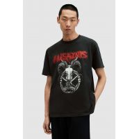 AllSaints tricou din bumbac ARCHON barbati, culoarea negru, cu imprimeu