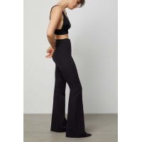 Answear Lab pantaloni femei, culoarea negru, evazati, high waist