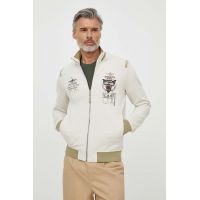Aeronautica Militare hanorac de bumbac barbati, culoarea bej, modelator