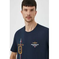 Aeronautica Militare tricou din bumbac barbati, culoarea albastru marin, cu imprimeu