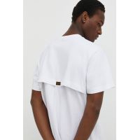 G-Star Raw tricou din bumbac barbati, culoarea alb, neted