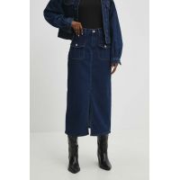 Answear Lab fusta jeans midi, drept