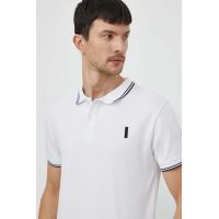 Bomboogie tricou polo barbati, culoarea alb, neted