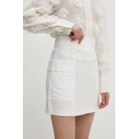 Answear Lab fusta culoarea alb, mini, drept