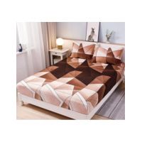Husa Cocolino cu Elastic En-Gros, 3 Piese, pentru Pat Dublu, 180 x 200 cm, Maro
