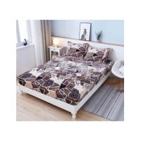Husa Cocolino cu Elastic En-Gros, 3 Piese, pentru Pat Dublu, 180 x 200 cm, Maro