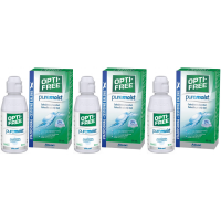 Solutie intretinere lentile de contact Opti-Free Pure Moist 3 x 90 ml + suport lentile cadou