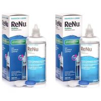 Solutie intretinere lentile de contact Renu Multi-Purpose 2 x 360 ml + suport lentile cadou