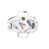 Set Baby Nest Somnart Cosulet bebelusi + Salteluta 42x84x2cm + Paturica 70x70cm, model Rachete