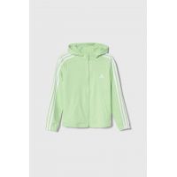 adidas bluza copii culoarea verde, cu glugă, cu imprimeu
