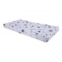 Saltea cu spumă poliuretanică Somnart Ortopedică 70x140, înălțime 10 cm, pentru bebeluși și copii, husă impermeabilă, fermitate medie, model stars