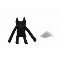 Perna in forma de pisica SomnArt, bumbac, umplutura sare, Negru