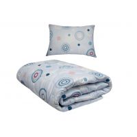 Set pilota primavara/vara si 1 perna Viseo Circles SomnART, microfibra, 150 g/mp, 150x200 cm + 50x70 cm