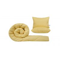 Set SomnART gama Coral, Pilota 200x220 cm si 2 perne 50x70 cm Galben