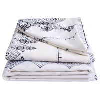 Lenjerie de pat bumbac polycotton, SomnART, pentru pat de 2 persoane XXL (2 fete perne 50x70, cearceaf pat 240x260, cearceaf pilota 220x200), Afrodita