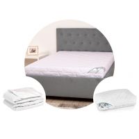 Pachet 1 Saltea hipoalergica SomnART 90x200x16 cm + Protectie matlasata pentru saltea + 1 perna 50x70