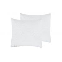 Set 2 Perne 70x70 Somnart Belina, microfibra, lavabile la masina, vidat, alb