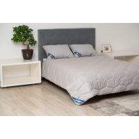 Set Pilota bumbac Somnart Bella 200x220cm 200g model biscuite + 2 perne bumbac Somnart Bella, 50x70cm, Gri