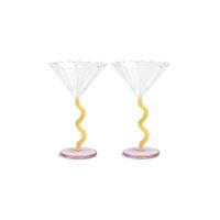 &k amsterdam set de pahare de vin Coupe Curve Caramel 2-pack