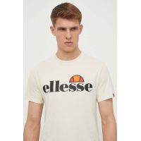 Ellesse tricou din bumbac SL Prado Tee barbati, culoarea bej, cu imprimeu, SHV07405