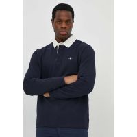 Gant longsleeve din bumbac culoarea albastru marin, cu imprimeu