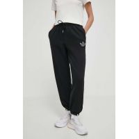 adidas Originals pantaloni de bumbac culoarea negru, cu imprimeu, IT9663